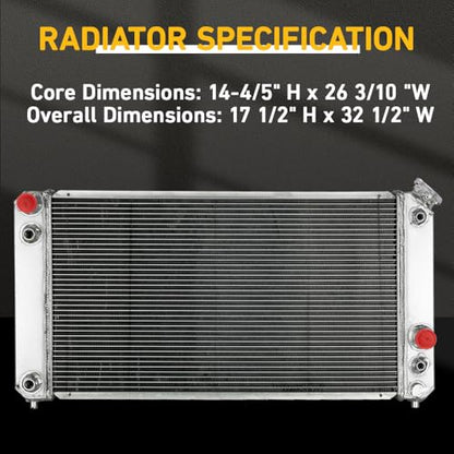 4.3 Aluminum Radiator for 1994-2005 Chevy Blazer S10 GMC Jimmy 4.3L V6 - size: 3row radiator