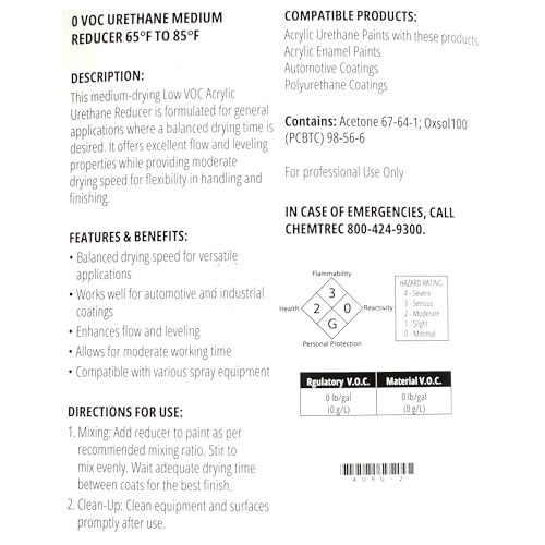 LiME LiNE Urethane Medium Reducer for Thinning Automotive basecoats, Primers and Clearcoats - 1 Gallon - color: C. Medium Reducer Gallon
