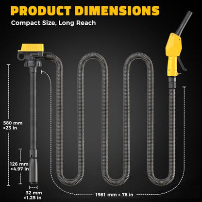 DIYtoolifz 6 GPM Cordless Fuel Transfer Pump Compatible with Dewalt 20V - color: Light yellow
