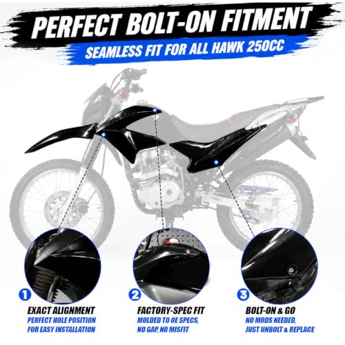 Plastics Fairing Kit for Hawk 250 (All Years) - color: black