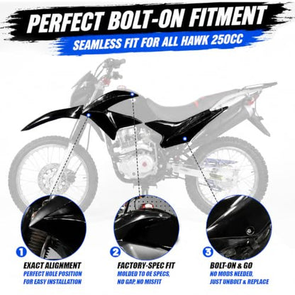 Plastics Fairing Kit for Hawk 250 (All Years) - color: black