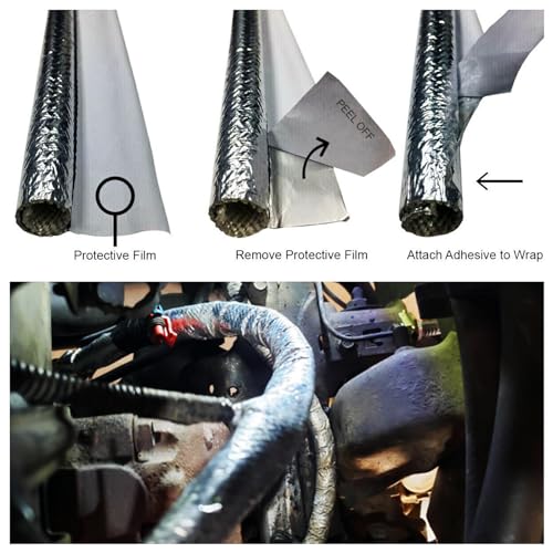 19mm - 3/4" Self-wrap Aluminum Heat Shield Sleeve Thermal Reflective Side Entry High Temperature for Hoses, Wire Harnesses, Cables, Automotive, Exhaust 39" (1 Meter) - size: 19mm - 3/4" Dia - 39" Long