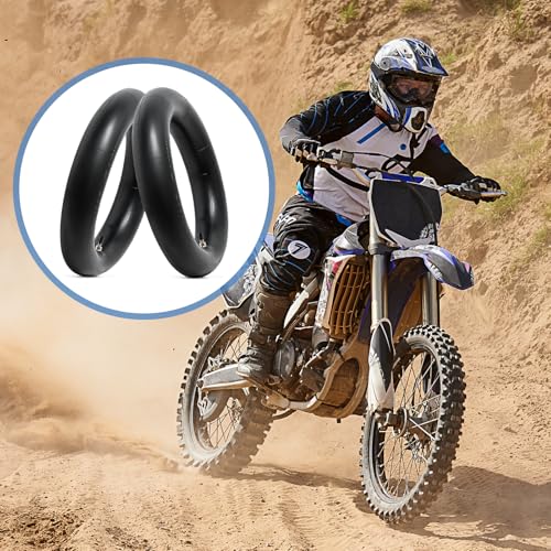 2-PCS Heavy Duty 3.00/3.50-12 (80/100-12) TR4 Straight Valve Stem Butyl Rubber Motorcycle Inner Tubes Compatible with 3.00-12 3.50-12 80/100-12 Mini Pit Bike/Motorcycle Front Rear Tire Tubes