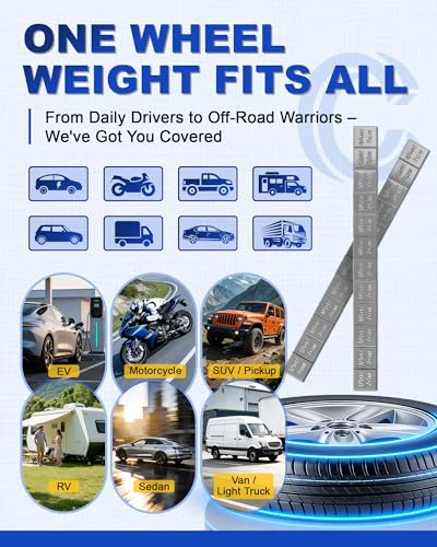 Upgraded 1/4 oz Adhesive Stick-On Wheel Weights, Low Profile, Gray 240pcs - color: Gray, size: 0.25oz - 240PCS