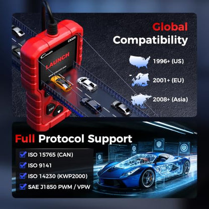 LAUNCH OBD2 Scanner CR329 Check Engine Code Reader, Read & Clear Codes