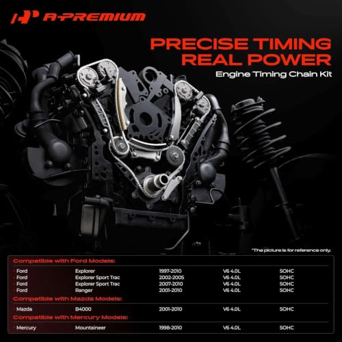 A-Premium 17PCS Engine Timing Chain Kit W/Tensioner & Guide 4.0L 6Cyl SOHC