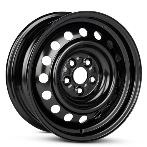 Wheel 15x6 in Steel Rim 5 Lug 100mm 33mm Offset 54.1mm CB| Powder-Coated Black finish Fits 2009-2020 Toyota Corolla | New OEM Replacement - 4261102880 - size: 15x6 inch - Black
