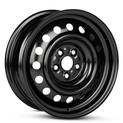Wheel 15x6 in Steel Rim 5 Lug 100mm 33mm Offset 54.1mm CB| Powder-Coated Black finish Fits 2009-2020 Toyota Corolla | New OEM Replacement - 4261102880 - size: 15x6 inch - Black