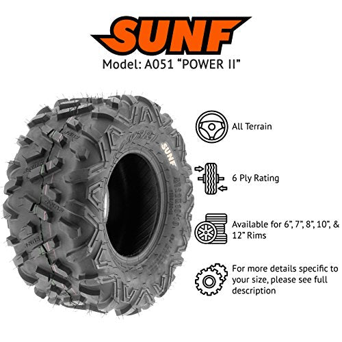 SunF 22x10-9 ATV UTV 22x10x9 All Terrain Tires 6 PR A051 POWER II - PAIR of 2 - size: 22x10-9