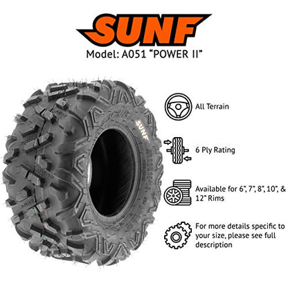 SunF 22x10-9 ATV UTV 22x10x9 All Terrain Tires 6 PR A051 POWER II - PAIR of 2 - size: 22x10-9