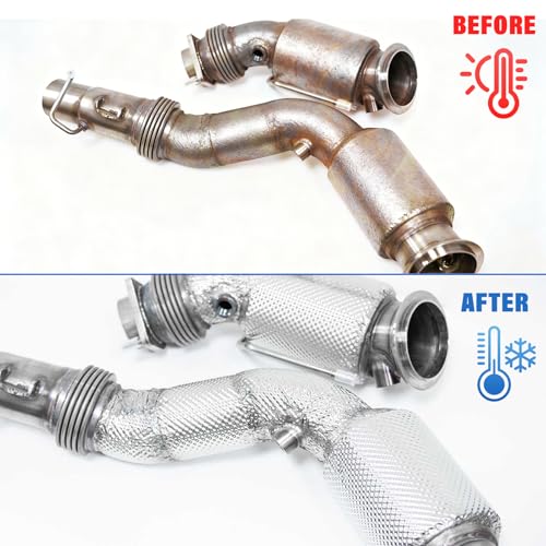 39" x 16" Exhaust Heat Shield Automotive with 20 Stainless Steel Cable Ties, Aluminum Muffler Heat Shield for Starter, Exhaust, Muffler, Engine - size: 39" x 16"