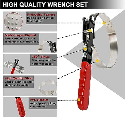 Oil Filter Wrench Set with Small Oil Funnel for Oil Change, 7 Pcs