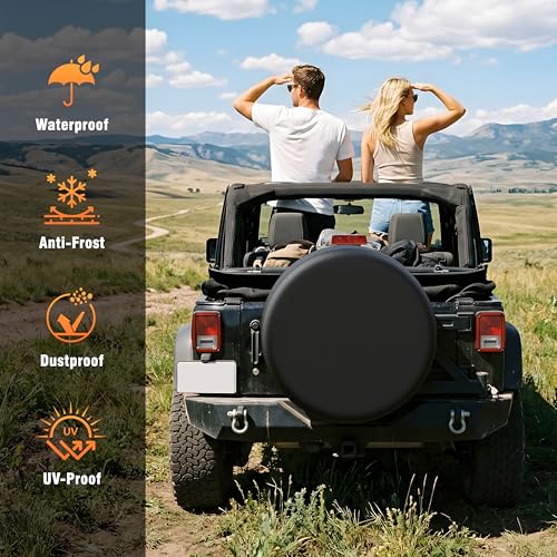 Moonet PVC Leather Spare Tire Wheel Cover Universal fit for Diameter 30-32" - size: XL for Tire Diameter 30-32 inch