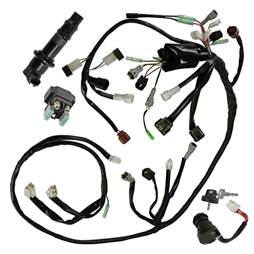 Caltric Wiring Harness Switch Key Coil Starter Relay Compatible with Yamaha YFZ450 Se Le 2004 2005
