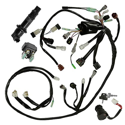 Caltric Wiring Harness Switch Key Coil Starter Relay Compatible with Yamaha YFZ450 Se Le 2004 2005