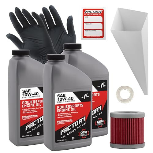 Factory Racing Parts 10W40 Oil Change Kit compatible with Kawasaki KFX 400