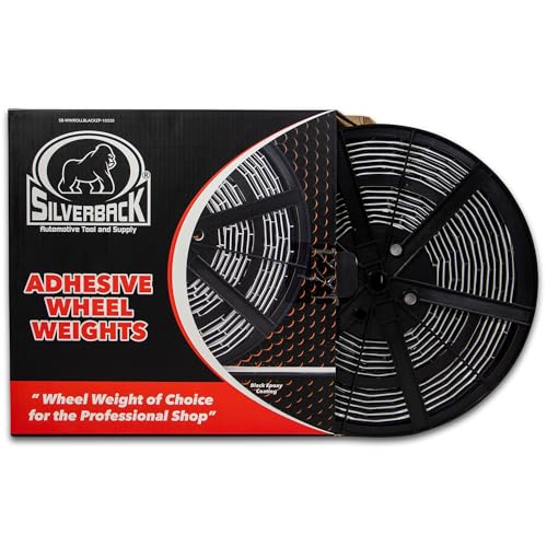 Silverback 1/2 oz Black Steel Adhesive Wheel Weights EZ Peel 10 lb Roll - color: 1 Roll 1/2 oz Black