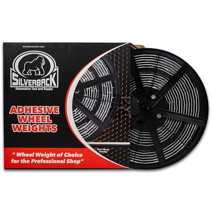Silverback 1/2 oz Black Steel Adhesive Wheel Weights EZ Peel 10 lb Roll - color: 1 Roll 1/2 oz Black