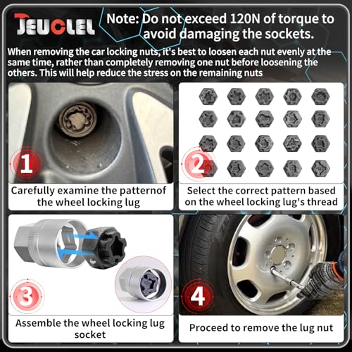 22PCS Wheel Locking Nut Key Kit Compatible with VW VAG Volkswagen - size: Kit 22 pieces