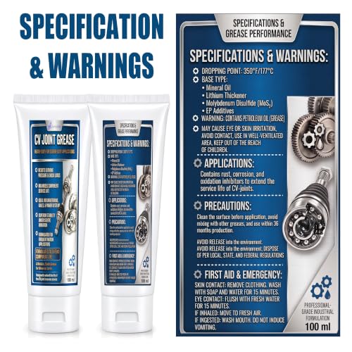 2 Pack CV Joint Grease, 3.38oz Each, Constant Velocity Grease