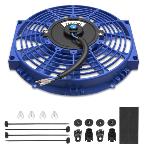 Auto Dynasty 12" Universal 12V Electric Radiator Cooling Fan Kit, Blue - color: Blue, size: 12 Inch Diameter