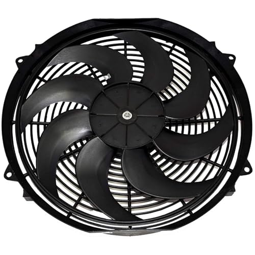 A-Team Performance Radiator Electric Cooling Fan - Electric Radiator Fan Kit for Cars - Reversible Push-Pull Assembly, 3000 CFM - Thermostat & Mounting Kit - 16 in, 12V, 8-Blade