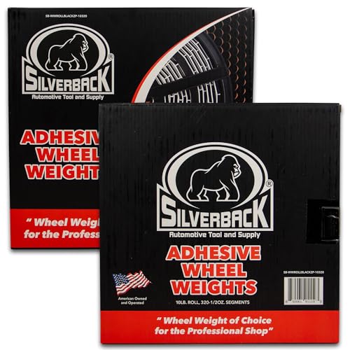 Silverback 1/2 oz Black Steel Adhesive Wheel Weights EZ Peel 10 lb Roll - color: 1 Roll 1/2 oz Black