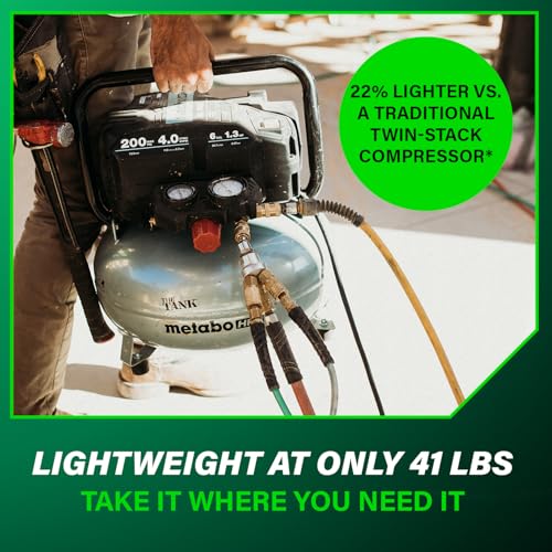 Metabo HPT Portable Pancake Air Compressor, 6 Gallon 200 PSI, EC914S - style: 6-Gallon Pancake, 200 PSI