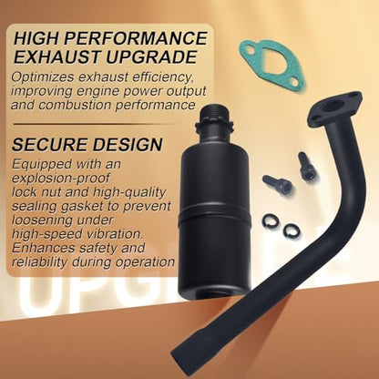 212cc Exhaust Pipe with Muffler For Coleman CT200U GoKart and Gas Mini Bike