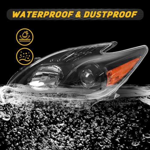 Headlight Assembly Compatible with 2012-2015 Toyota Prius (Black) - color: Black