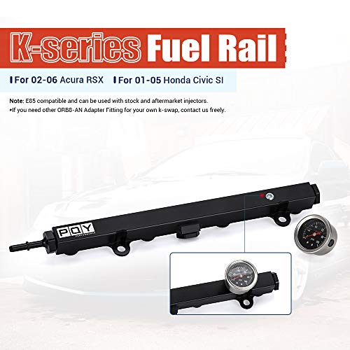 K Series Fuel Rail with Gauge kit Compatible with Honda Civic K20 K24