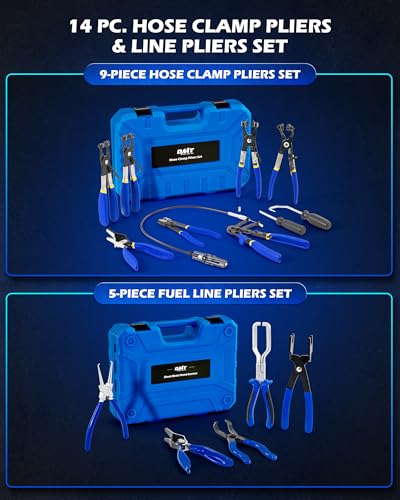 OMT14pc Fuel Line Pliers &Hose Clamp Pliers Set, Fuel Line Disconnect Tool - size: Hose Clamp Pliers Set-14pc
