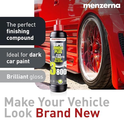 menzerna Swirl Remover Kit I Car polishing Set I Super Finish 3800 - color: 8oz. + Pad