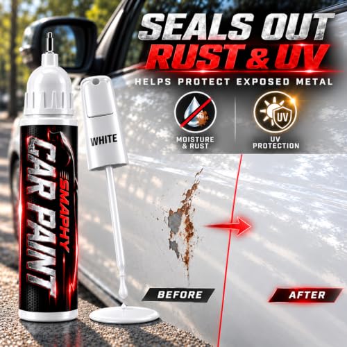 Pearl White Car Touch Up Paint Pen，Scratch & Chip Repair, for Auto & Rim - color: White