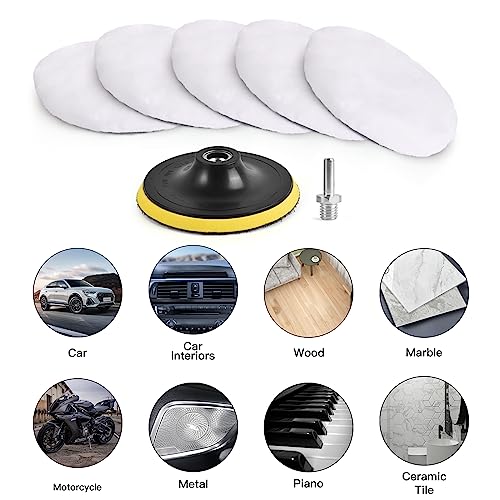 Wool Polishing Buffing Pad 7 Pcs 3 Inch Drill Buffer Wheel Attachment - size: 3Inch-7Pcs