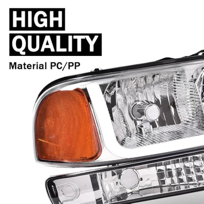 G-PLUS LED DRL Headlights Fit GMC Sierra 1500 1999-2007 - size: [LED Chrome] 1999-2007 Sierra