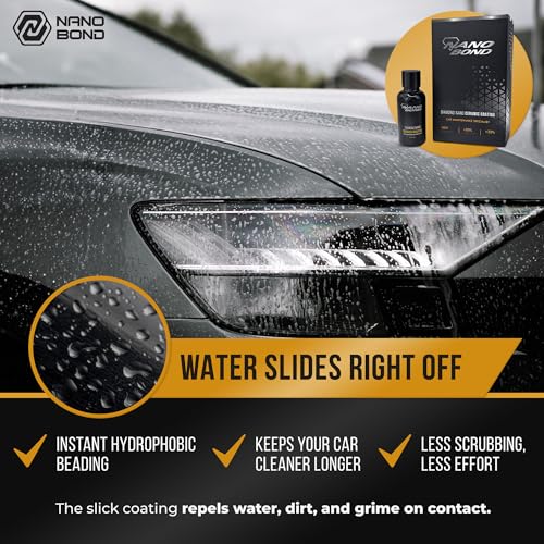 Nano Bond Ceramic Coating for Cars - 9H PRO 80% SiO2 Formula - 60ML Kit - size: 60ml Kit