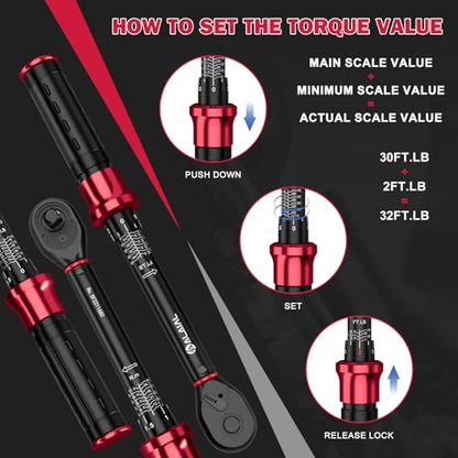 Spark Plug Socket Set with Torque Wrench 3/8 Drive, 5-45 ft.lb - size: 5PCS