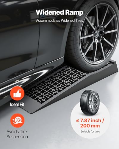 VEVOR Car Ramps, 4 PCS 20000 lbs GVW Capacity, 2.56 in Lift Height, Portable Low Profile Car Service Ramps for Home Garage Maintenance & Oil Changes, Heavy Duty for Low Chassis Vehicle & Support Jack - size: 2.6*27.5inch