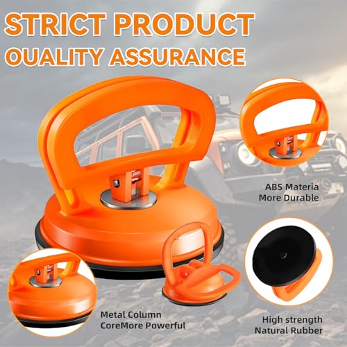 Dent Puller,2026latest Car Dent Puller,3-Pack Car Handheld Puller,Strong Car Dent Remover,Suction Cup Dent Puller and Paintless Car Dent Repair Kit.Suitable for Car Body Dents (Orange).