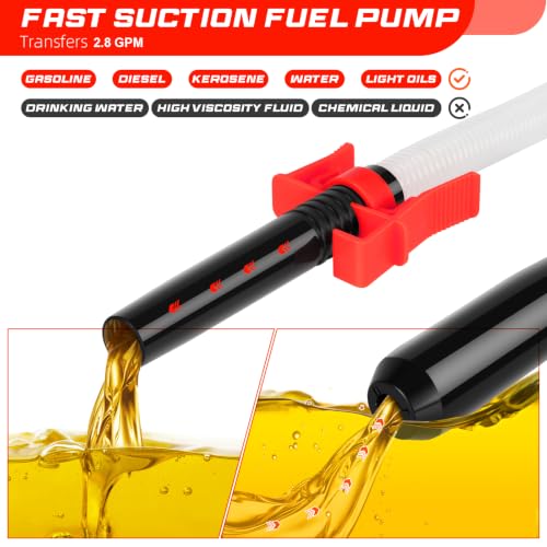 Portable Cordless Fuel Transfer Pump Battery Powered with Gloves - color: 1 Pack of Light Red