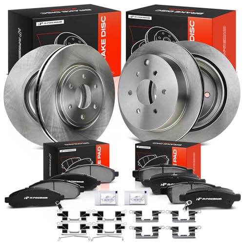 A-Premium Front and Rear Vented Brake Rotors and Ceramic Pads Kit, 12-Pack - style: F&R Vented