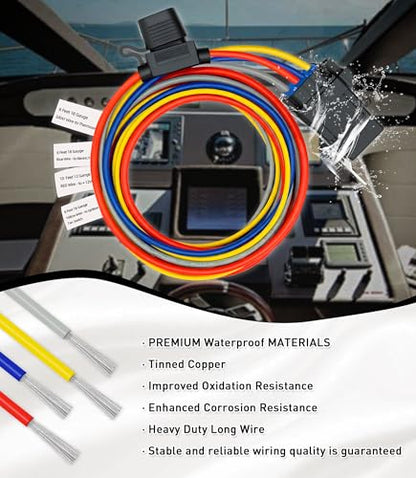 12V Electric Fan Wiring Kit Electric Fan Relay Kit with Thread-in Temperature Probe 185 On 175 Off, Electric Cooling Fan Thermostat Kit, 40 AMP Tinned Copper Waterproof Relay Kit for Cars - style: Tinned Copper Waterproof Relay Kit for Single Fan