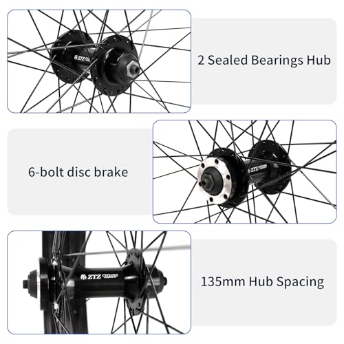 20"/26" x 4.0 inch Fat Tire Ebike Front Wheel,QR 9x135mm - color: 20*4.0 inch