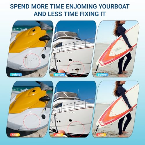 Tylove 5200 Marine Fiberglass Repair Kit, Marine Gel Coating Repair Kit, Epoxy Resin Filler, for Repairing Holes, Gaps, and deep Cracks, Suitable for Enamel, Fiberglass, Acrylic, and Ceramic - color: white 2PCS