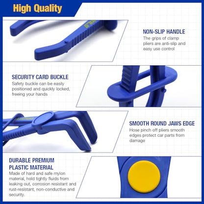 6pcs Hose Clamp Pliers Set, Radiator Fuel Line Clamp Tool, Straight & 90° Angled Pinch Off Pliers Set for Flexible Brake, Fuel, Coolant and Radiator Hoses - style: 90°