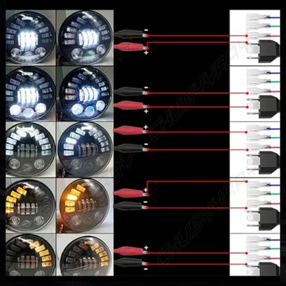 CHUSYYRAY 7'' Round Compatible with Honda Shadow Spirit 1100 750 LED Motorcycle Headlight Assembly for Off Road, High Low Beam DRL Turn Signal, DOT Approved, 10000LM 6500K White, 1PCS