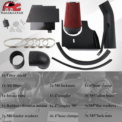 4" Cold Air Intake for 1999-2006 Chevy/GMC 4.8L 5.3L 6.0L V8 BK - color: 99-06 Chevy/GMC/Silverado V8 4.8L 5.3L 6.0L-BK