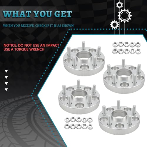 IRONTEK 5x114.3mm Wheel Spacers Compatible for Lexus ES300 300h 330, GS300 350 430, IS250 300, LS400; for Toyota Tacoma, Camry, Highlander Forged 1 inch Thread Pitch M12x1.5 Hub Bore 60.1mm 6X4.5 4PCS - size: 5x4.5-1in-4PCS