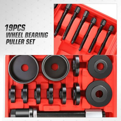 DNA Motoring 19pcs Front Wheel Bearing Press kit Bearing Puller Tools Wheel Drive Bearing Removal Tool Kit with Sliding Screws Universal Bushings Sleeves Storage Case, TOOLS-00782 - style: 19 Wheel Bearing Press kit